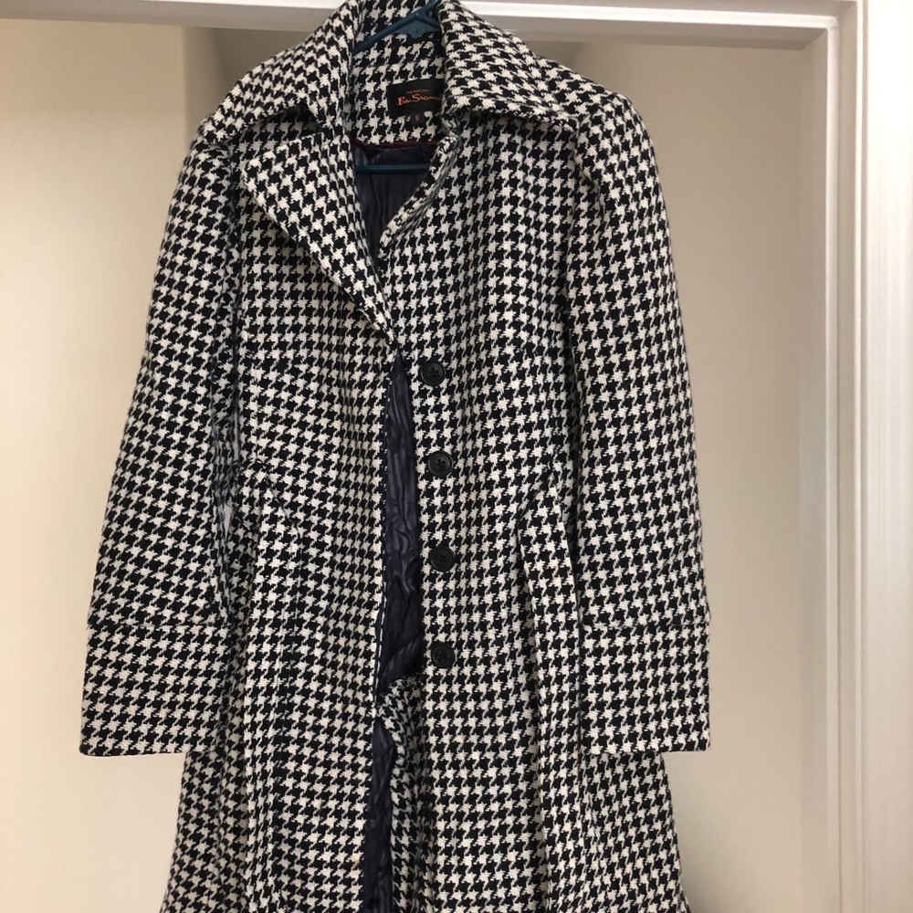 Ben Sherman Houndstooth Coat Size Small